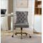 Fauteuil de bureau, siège de bureau en poils de lapin artificiel avec base en métal, chaise de bureau pivotante réglable, chaise de coiffeuse