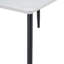 Table de salle à manger rectangulaire moderne et minimaliste, plateau en verre trempé, texture imitation marbre, pieds en métal noir, idéale pour 4 à 6 personnes dans un décor élégant.-1541845064