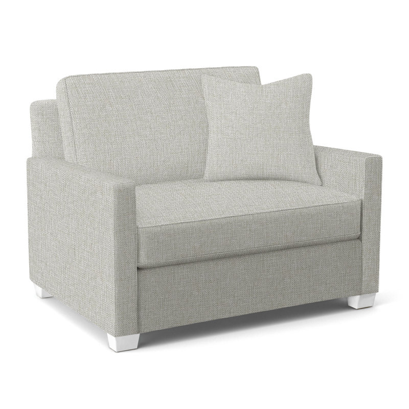 Nicklaus Sleeper Sofa, Frost White Finish, Stone Crypton Performance; 0884-83, 5" Innerspring Mattress