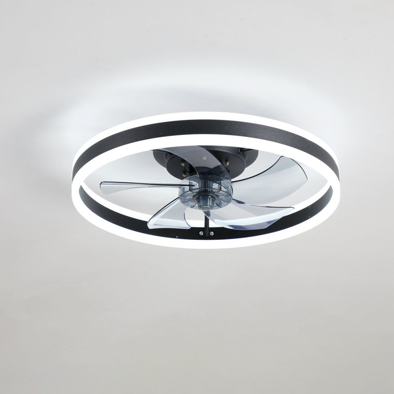 Ventilateur de plafond encastré à DEL à 5 pales Dusa avec télécommande et ensemble d'éclairage inclus