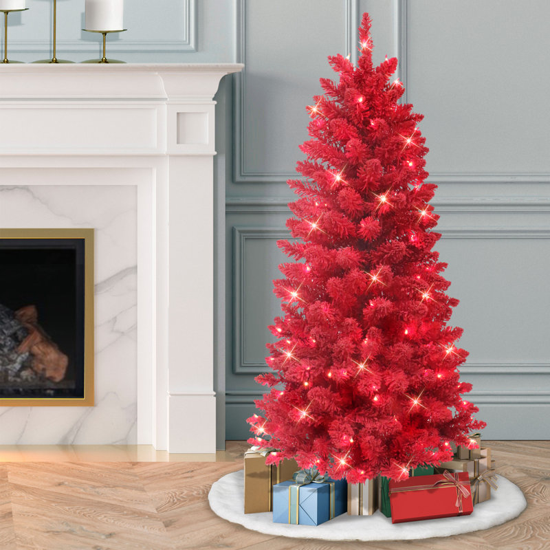 Arbre rouge artificiel 4,5 pi