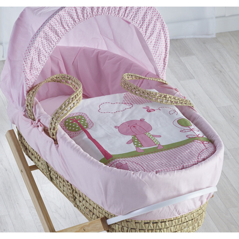 Moses Basket With Stand with Bedding with Mattress