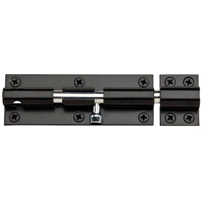 6-inch Black Heavy Duty Steel Barrel Bolt