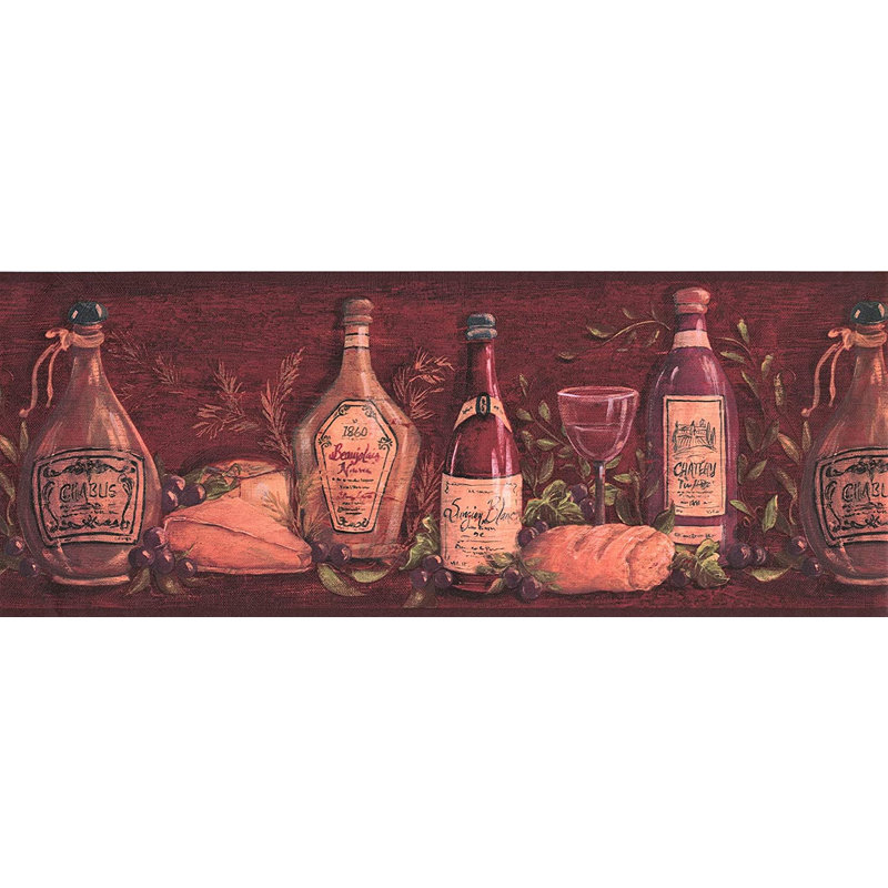 Bordure de papier peint L 15 pi x l 9 po Charli Kitchen, Rouge