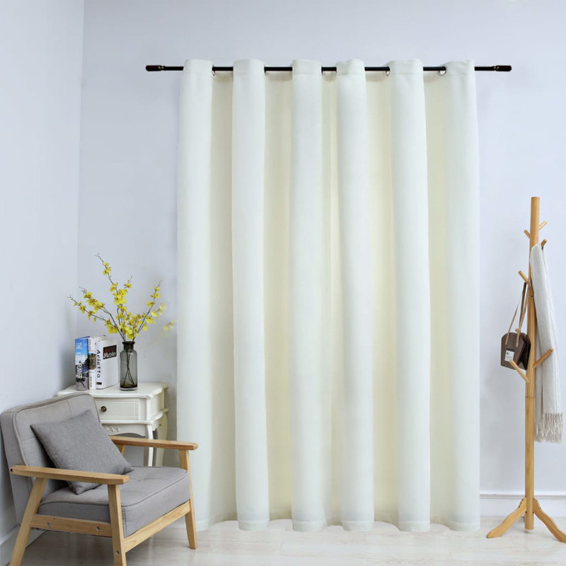 Ja Velvet Blackout Curtain Single Panel, Cream
