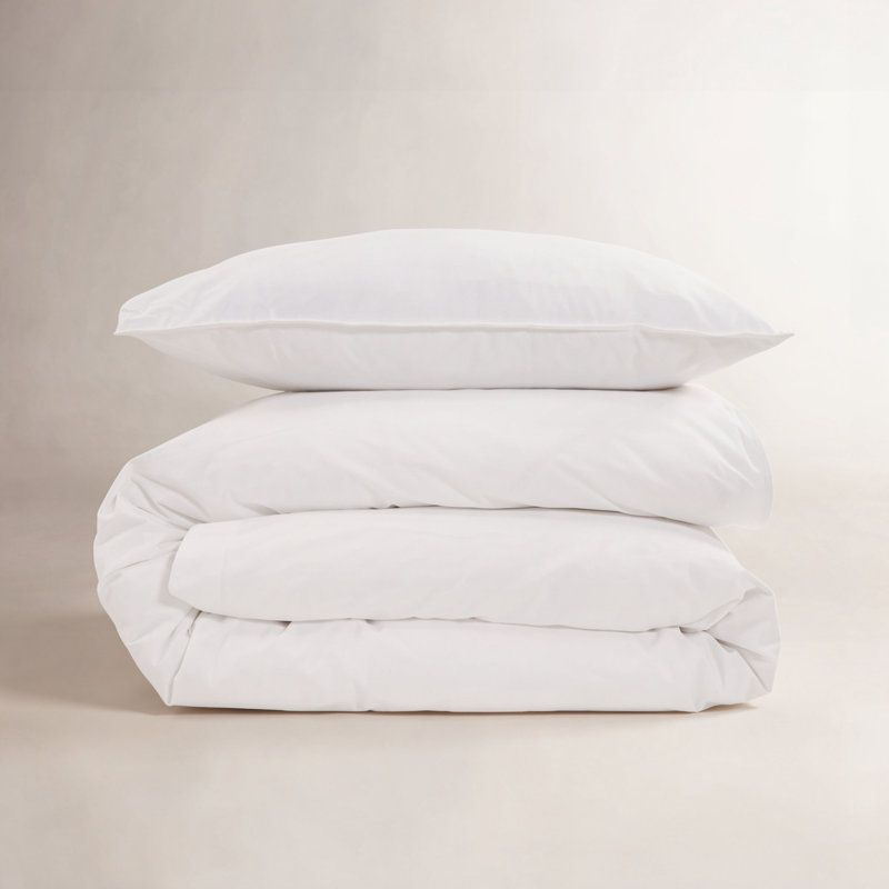 Parker Duvet Cover, Twin Duvet Cover + 1 Standard Sham, White, 100% Cotton
