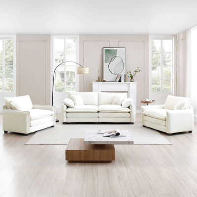 Velours côtelé beige confortable de 4 po pour le salon et plus de canapé - cinéma maison idéal