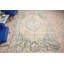Grand tapis beige antique rétro avec un médaillon Oushak délavé, idéal pour la décoration de chambre à coucher
