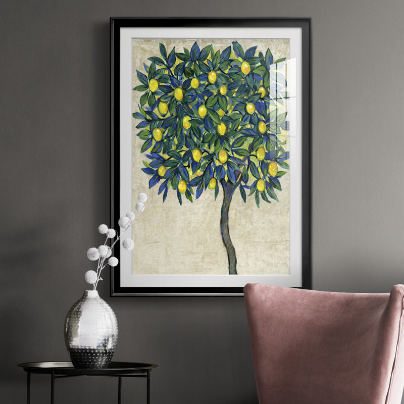 «Lemon Tree Composition I», reproduction encadrée de qualité supérieure - prête à être accrochée, H 24,5 po x l 18,5 po, Noir