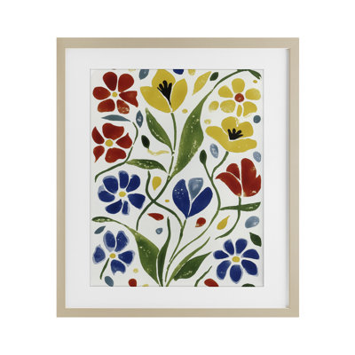 «Scandinavian Garden Flowers», reproduction encadrée sous verre, design par Annabelle Hall