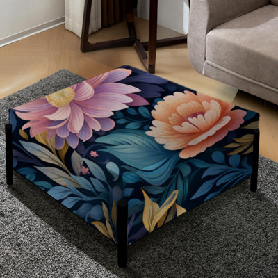 Enchanted Bohemia Boho Motif - Grand repose-pieds carré floral