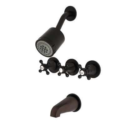 Kingston Brass Metropolitan Triple-Handle Tub and Shower Faucet