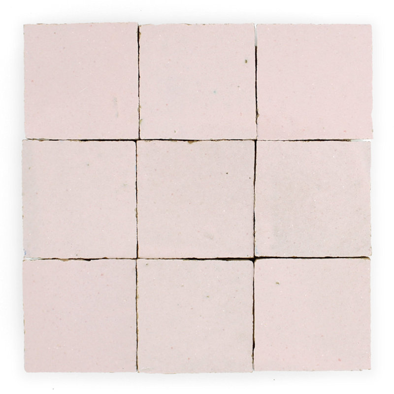 Moroccan Zellige 4" x 4" Ceramic Floor & Wall Tile, Peony