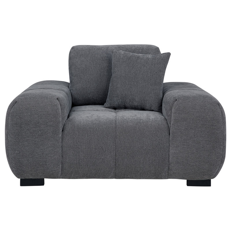 Fauteuil d'appoint rembourré gris anthracite Plather, Gris anthracite