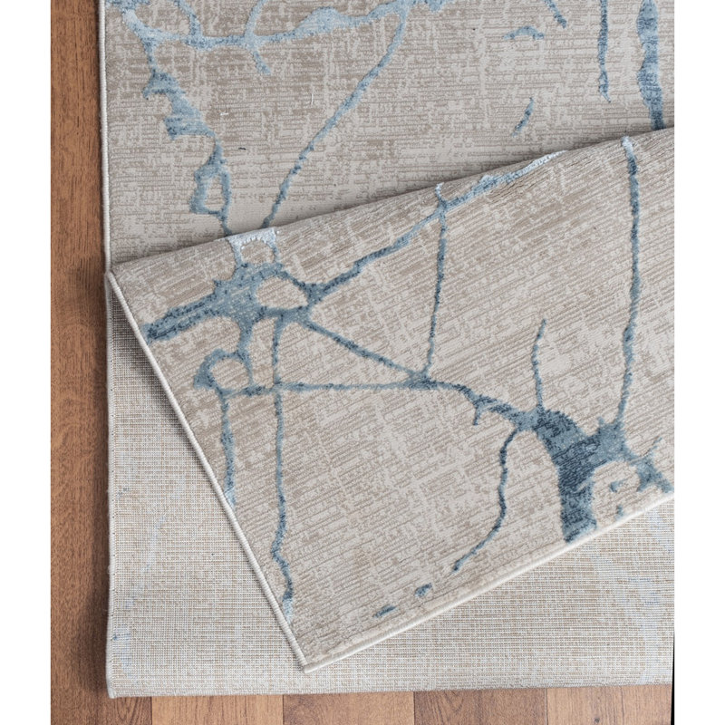 Tapis bleu élégant 2 pi x 3 pi Elegance, Rectangulaire 2 pi x 3 pi