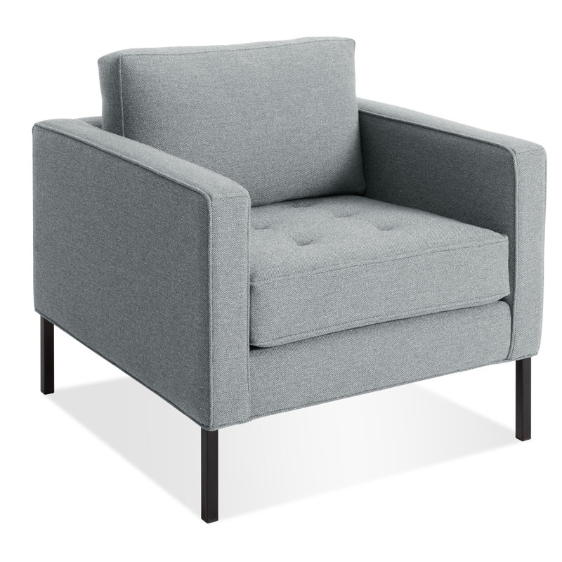 Paramount Tufted Armchair, Black, Otter Velvet Polyester Blend