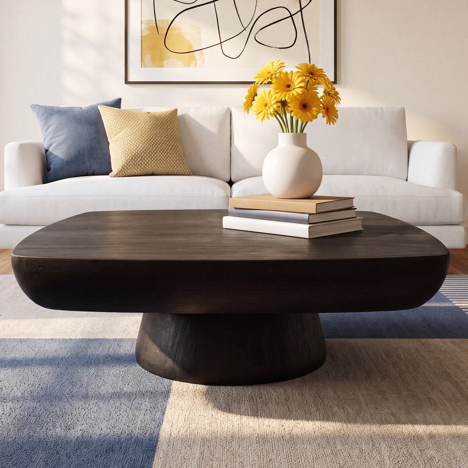 Gerdie Solid Wood Single Coffee Table, Black