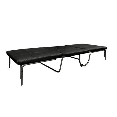 Foldable Black Finish Futon Chair With Adjustable Feature, Pu Padded For Comfort, Metal Frame And Caster Wheels, 220Lbs Weight Tolerance, Dimensions 37"W X 28"D 33"H, Bed 75"W 11"H That Can Be