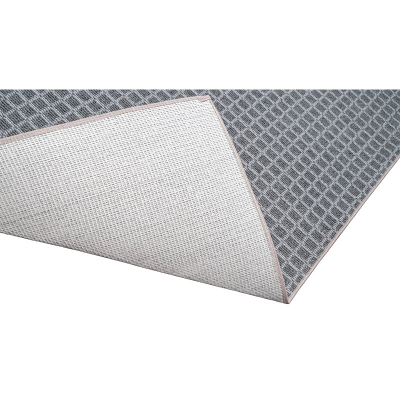 Tapis intérieur / extérieur gris Imogen, Hexagone 12 pi