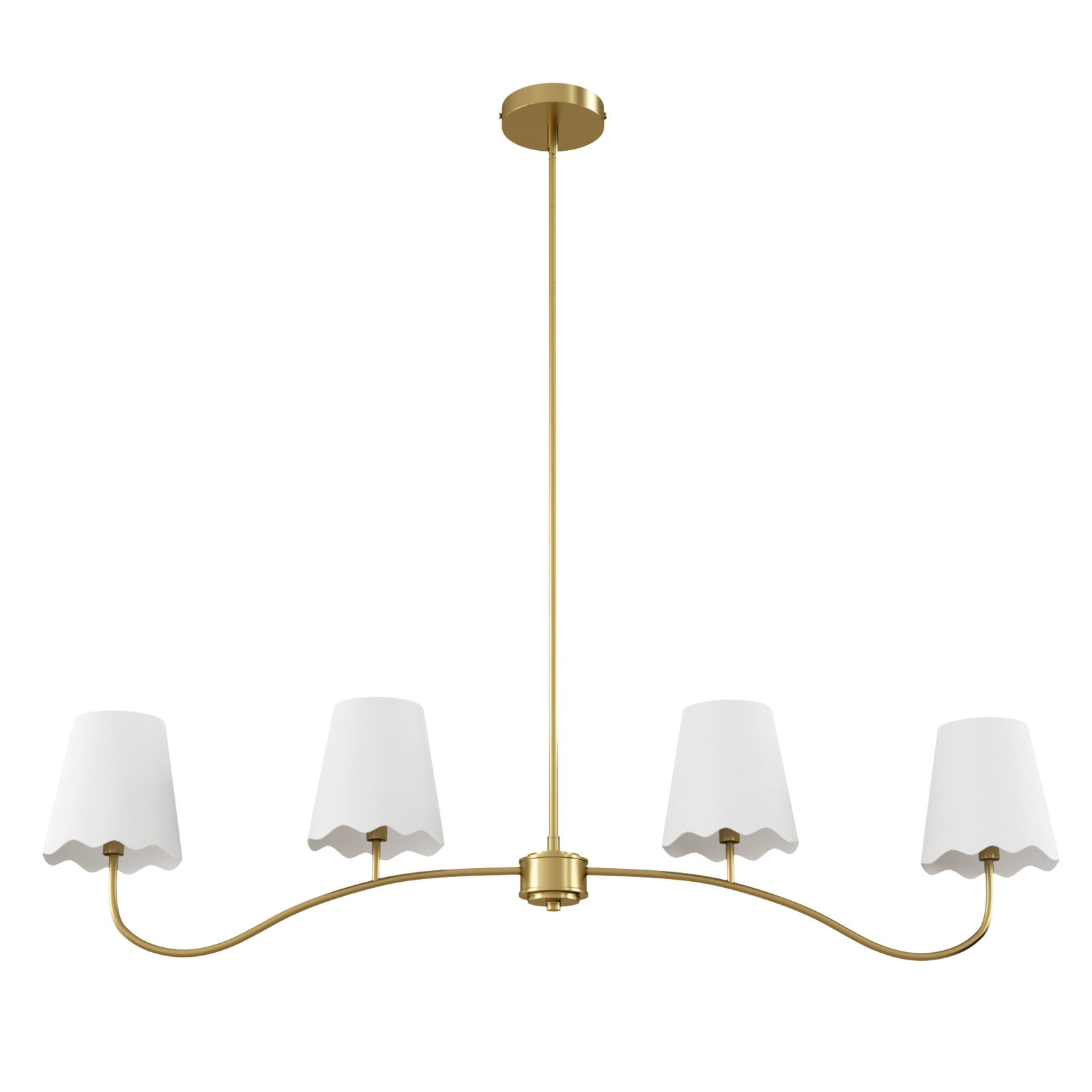 Conner 44" W 4-Light Island Chandelier, Polished Brass