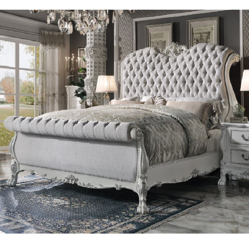 Upholstered Sleigh Bed, King