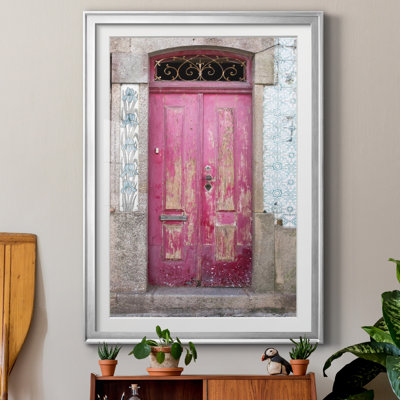 Portuguese Door by Danita Delimont - Matted and Framed Under Acrylic Glass, Large Living Room Wall Art