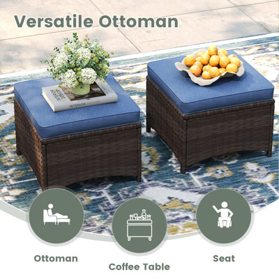 patio wicker ottoman