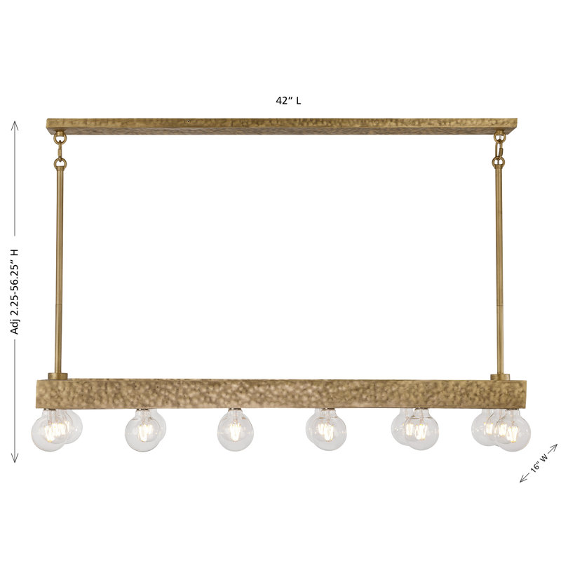 Etereo 14-Light Linear Chandelier in Spumante by Breegan Jane