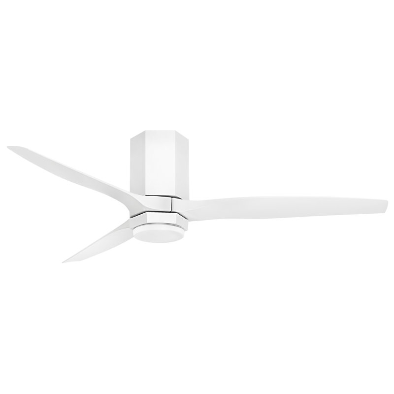 Ventilateur de plafond à DEL Hinkley Facet, Blanc, Transparent