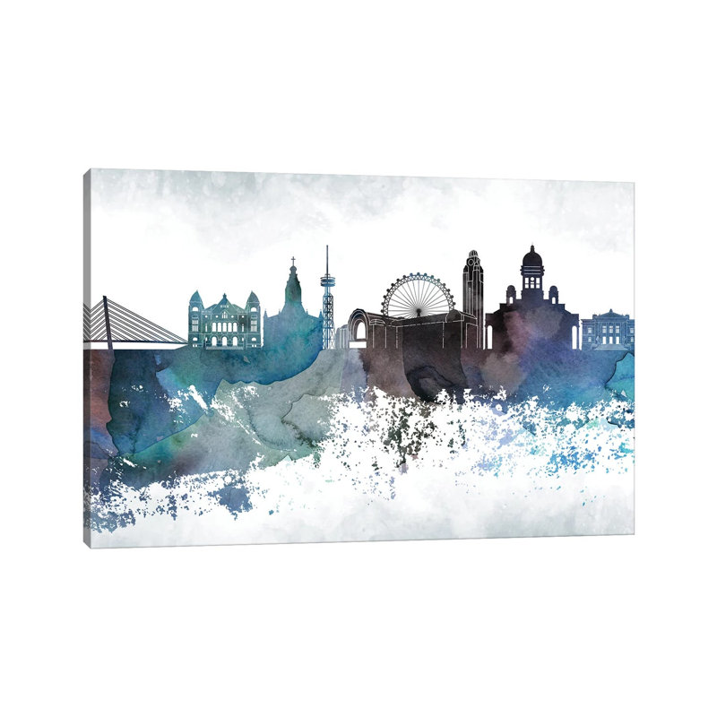 Helsinki Bluish Skyline - Wrapped Canvas Print, 66.04cm H x 101.6cm W