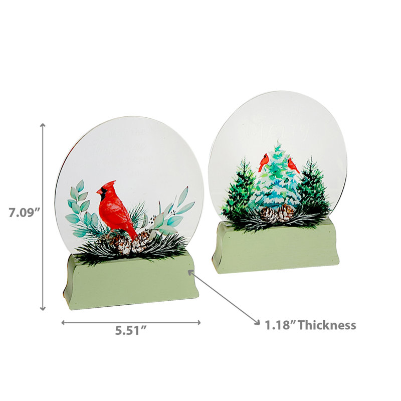 Support à DEL en bois (Cardinal) (ensemble) - ensemble de 2