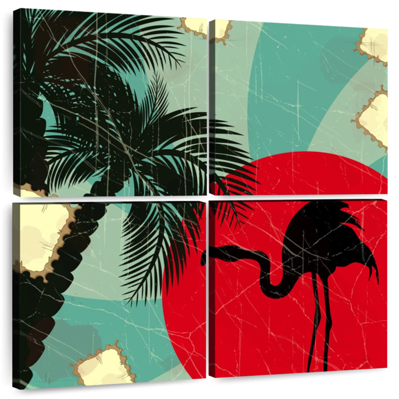 Brampt Retro Flamingo And Palm