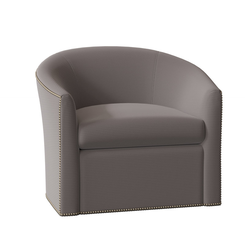 Fauteuil demi-tonneau à housse pivotante de 37 po de large Springfield, Gris