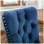 Ensemble de 2 chaises de salle à manger modernes en velours bleu, bois massif touffeté avec garniture cloutée