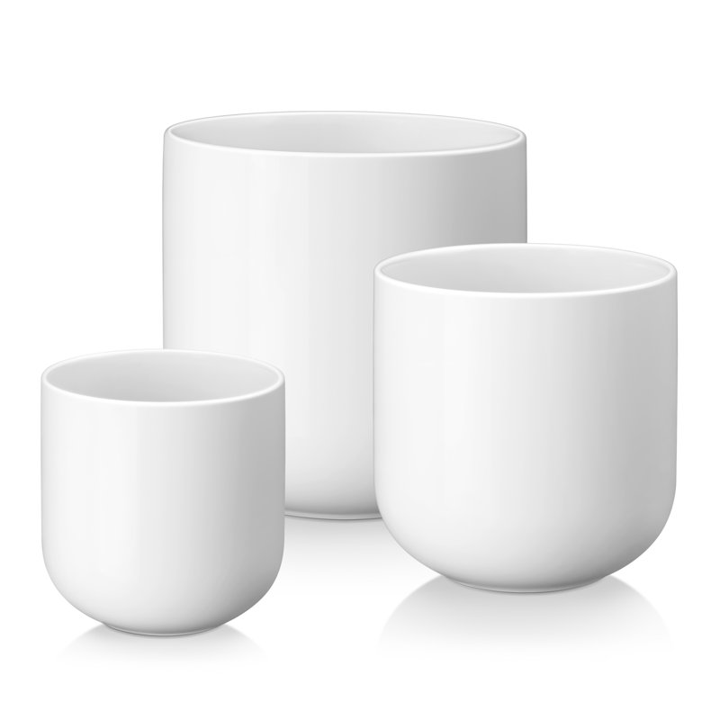 HDHPOT Ceramic Pot Planter, White