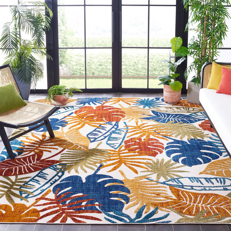 Anakin Performance Floral Indoor/Outdoor Area Rug, Rectangle 8' x 10'
