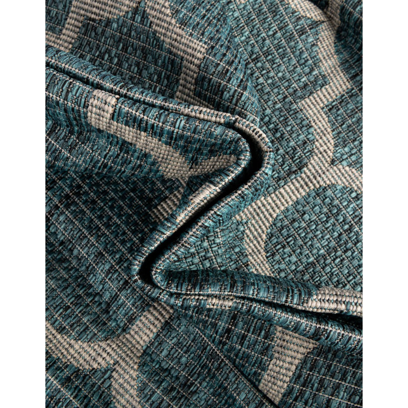 Annetrude Geometric Indoor / Outdoor Rug, Round 3'3"
