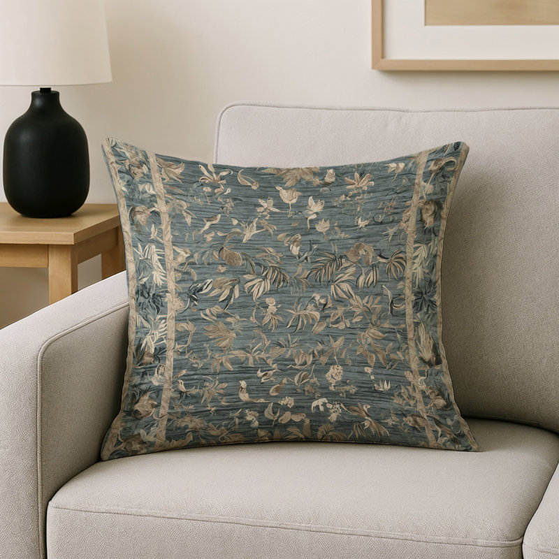 Coussin décoratif intérieur et extérieur Modern, Carré 20 po, Brun floral 19