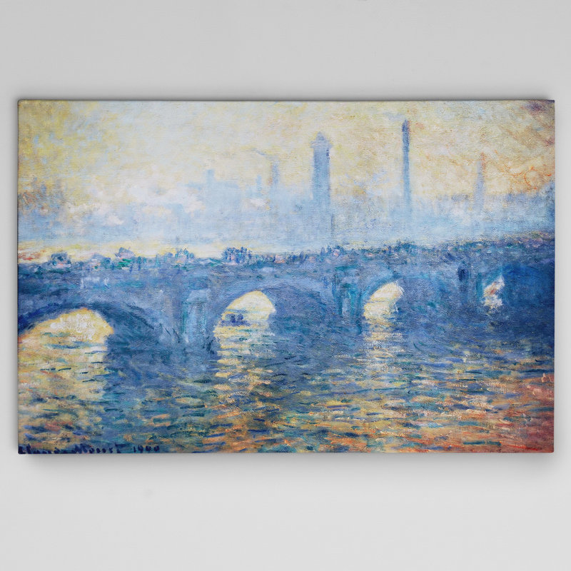 « waterloo bridge » par claude monet print, H 24 po x l 36 po x P 1,5 po, Toile tendue