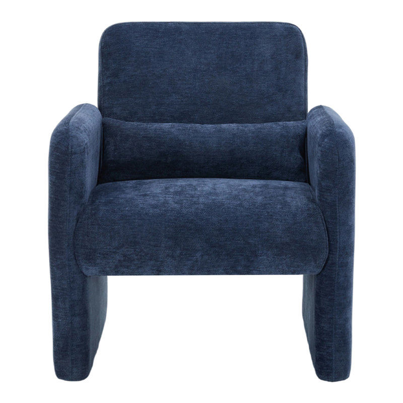 Upholstered Armchair, Dark Blue Chenille
