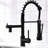 Black Kitchen Sink Faucet With Pull Down - Single Handle, Led, High Arch Spout, Convenient Dual Led Pull-Down Spray Black, Lever, Modern Appeal