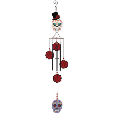 Reproduction d’art sur gazon blanc Skull Chime