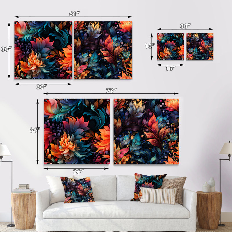 Winsford - Ensemble de 2 art mural en verre acrylique, H 36 po x l 73 po
