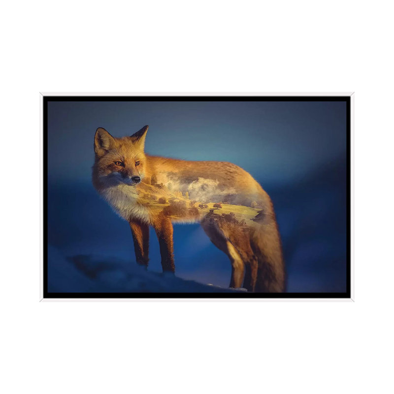 Foxscape 1 Piece Wall Art on Canvas, 66.04 cm H x 45.72 cm W, White Framed