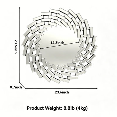 Freelon Sunburst Glass Round Wall Mirror