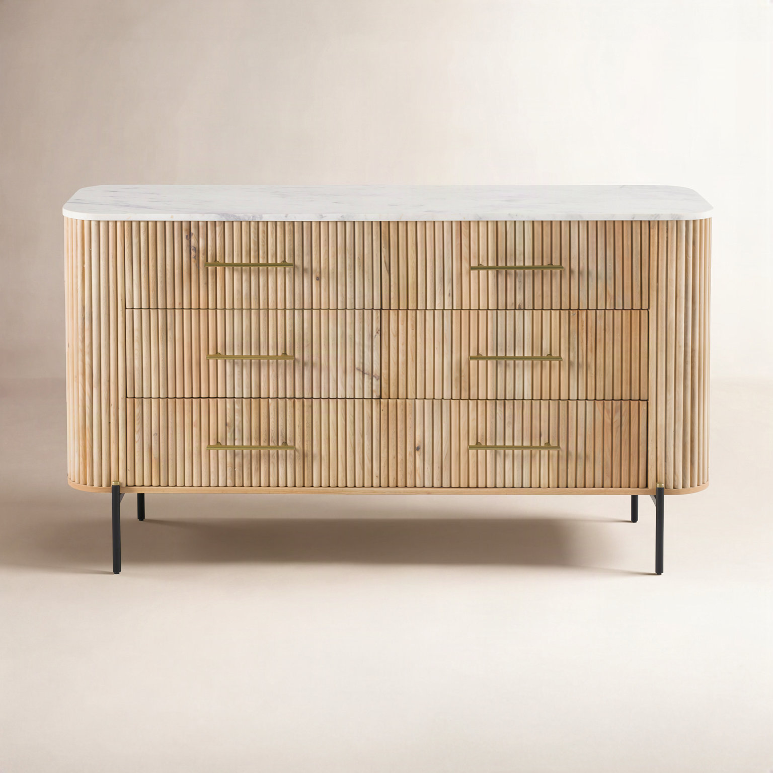 Carmela 60" Marble and Mango Dresser