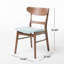 Ensemble de salle à manger 5 pièces de style Mid-Century moderne, structure en bois d'hévéa, une table et 4 chaises rembourrées