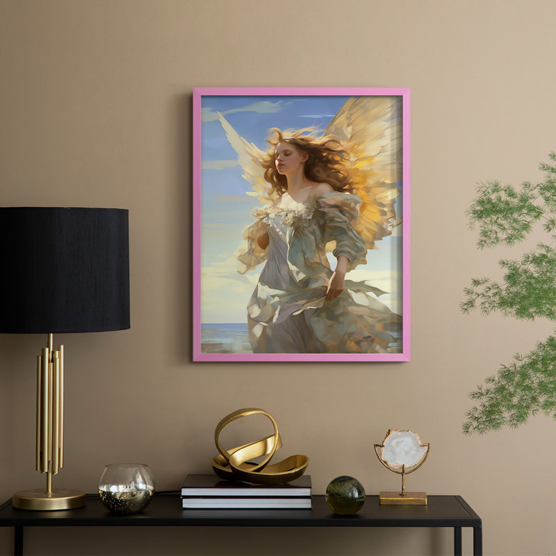 Religious Series CDXIV, reproduction encadrée - bois massif, H 30 po x l 24 po, Rose