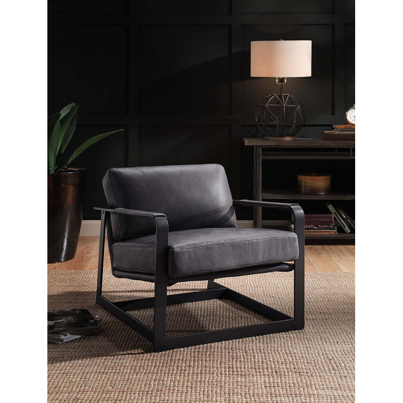 Marquil 27.6'' Wide Genuine Leather Top Grain Leather Armchair