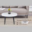 Table basse ronde élégante à motif de marbre blanc - diamètre de 23,6 pouces, procédé de moulage par aspiration exquis